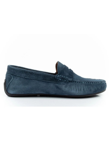 Wrangler buty męskie półbuty mokasyny maifield suede skóra naturalna granatowe