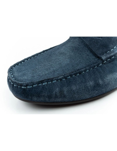 Wrangler buty męskie półbuty mokasyny maifield suede skóra naturalna granatowe