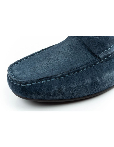 Wrangler buty męskie półbuty mokasyny maifield suede skóra naturalna granatowe