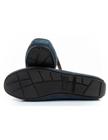 Wrangler buty męskie półbuty mokasyny maifield suede skóra naturalna granatowe