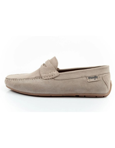 Wrangler buty męskie półbuty mokasyny maifield suede skóra naturalna beżowe