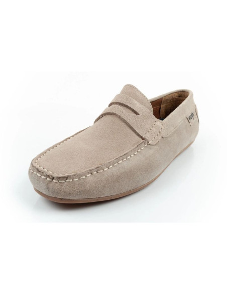 Wrangler buty męskie półbuty mokasyny maifield suede skóra naturalna beżowe