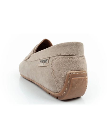 Wrangler buty męskie półbuty mokasyny maifield suede skóra naturalna beżowe