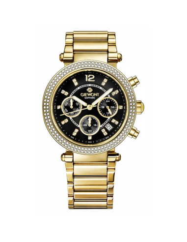 Zegarek damski giewont sapphire złoto czarny gw3380-b3