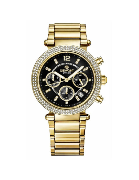 Zegarek damski giewont sapphire złoto czarny gw3380-b3