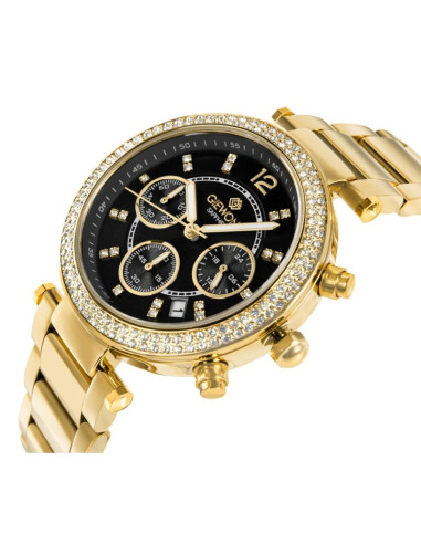 Zegarek damski giewont sapphire złoto czarny gw3380-b3