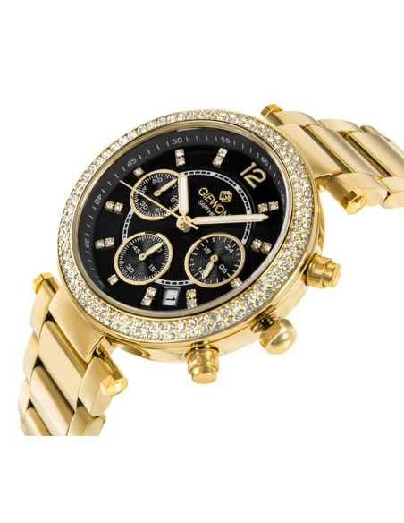 Zegarek damski giewont sapphire złoto czarny gw3380-b3