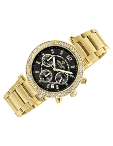 Zegarek damski giewont sapphire złoto czarny gw3380-b3