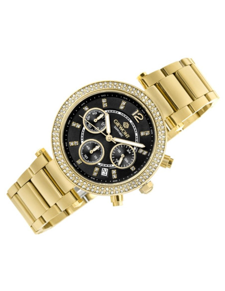 Zegarek damski giewont sapphire złoto czarny gw3380-b3