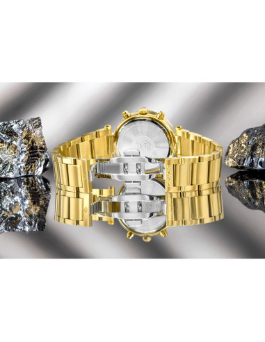 Zegarek damski giewont sapphire złoto czarny gw3380-b3