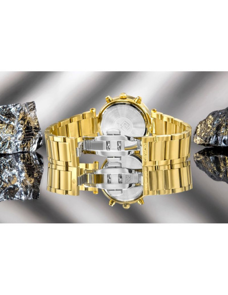 Zegarek damski giewont sapphire złoto czarny gw3380-b3