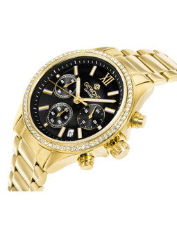 Zegarek damski giewont sapphire złoto czarny gw3670-b3 2