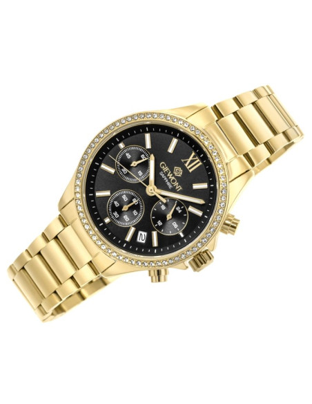 Zegarek damski giewont sapphire złoto czarny gw3670-b3
