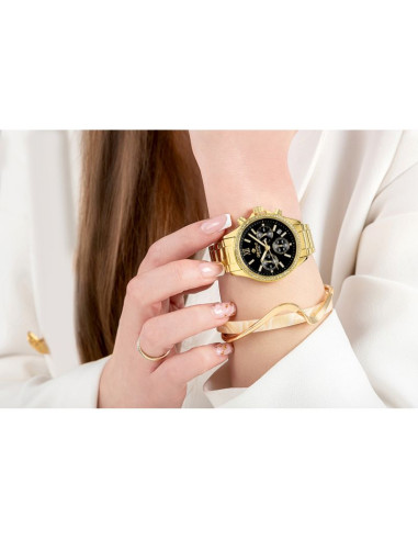 Zegarek damski giewont sapphire złoto czarny gw3670-b3