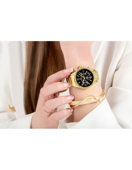 Zegarek damski giewont sapphire złoto czarny gw3670-b3