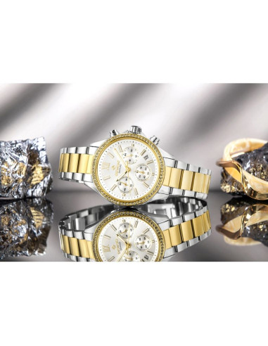 Zegarek damski giewont sapphire srebrno złoty gw3670-b4