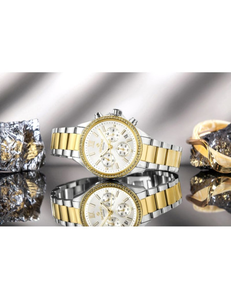 Zegarek damski giewont sapphire srebrno złoty gw3670-b4