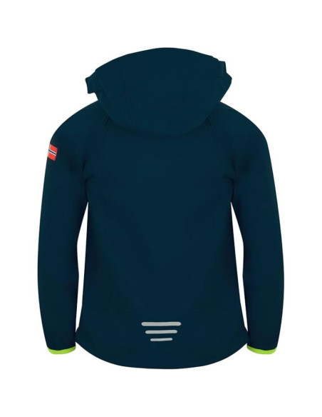 Trollkids kids rondane zip off jacket xt navy/lime (819-100)
