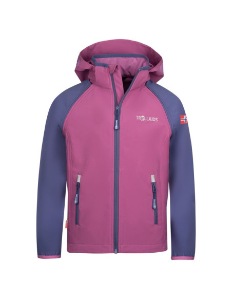 Kurtka softshell dziecięca dla chłopca/dziewczynki trollkids kids rondane zip off jacket xt mallow pink/violet blue (819-242)