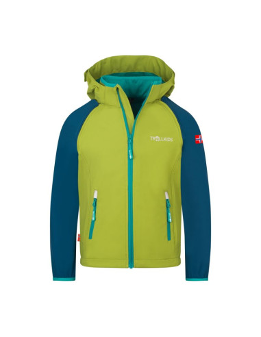 Kurtka trollkids rondane zip off xt softshell zielony gruszkowy/niebieski madeirowski/zielony morski (819-360)