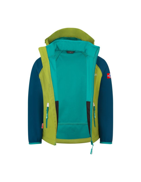 Kurtka trollkids rondane zip off xt softshell zielony gruszkowy/niebieski madeirowski/zielony morski (819-360)