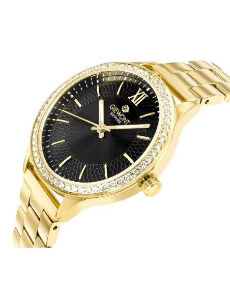 Zegarek damski giewont sapphire złoto czarny gw1140-b4