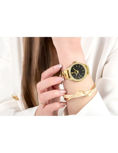 Zegarek damski giewont sapphire złoto czarny gw1140-b4