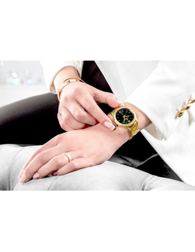 Zegarek damski giewont sapphire złoto czarny gw1140-b4