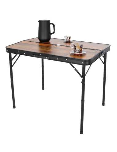 Stolik turystyczny składany kempingowy 90x60x70cm i 2 ławki 87x23x39cm drewno