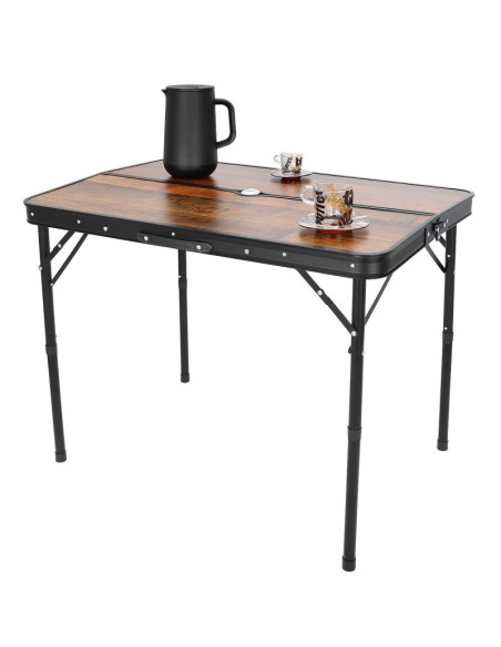 Stolik turystyczny składany kempingowy 90x60x70cm i 2 ławki 87x23x39cm drewno