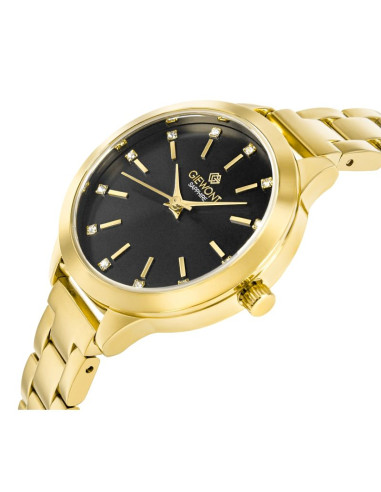 Zegarek damski giewont sapphire złoto czarny gw2720-b3