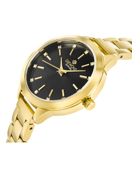 Zegarek damski giewont sapphire złoto czarny gw2720-b3