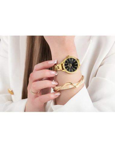 Zegarek damski giewont sapphire złoto czarny gw2720-b3