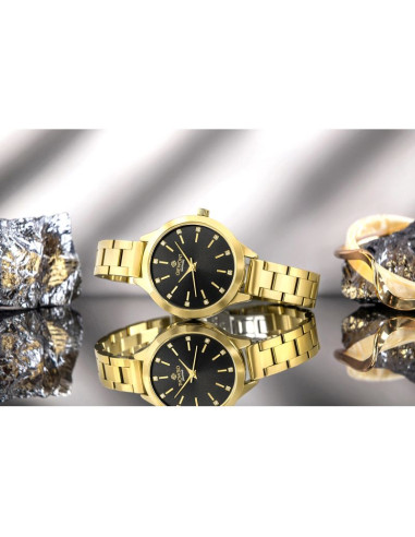 Zegarek damski giewont sapphire złoto czarny gw2720-b3