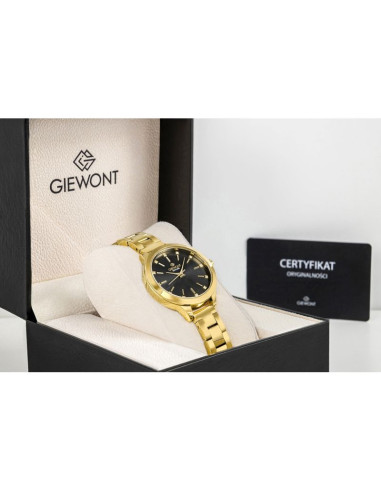Zegarek damski giewont sapphire złoto czarny gw2720-b3