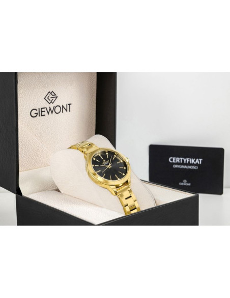 Zegarek damski giewont sapphire złoto czarny gw2720-b3