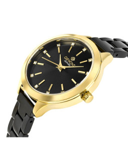 Zegarek damski giewont sapphire złoto czarny gw2720-b4 2
