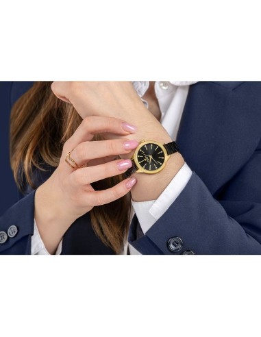 Zegarek damski giewont sapphire złoto czarny gw2720-b4