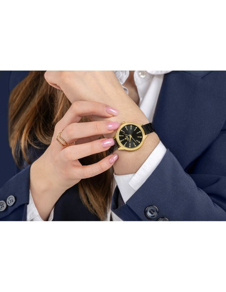 Zegarek damski giewont sapphire złoto czarny gw2720-b4