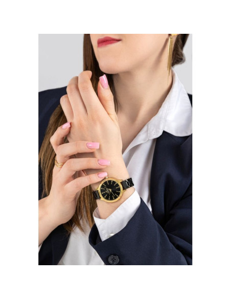 Zegarek damski giewont sapphire złoto czarny gw2720-b4