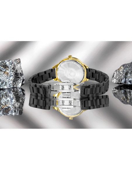 Zegarek damski giewont sapphire złoto czarny gw2720-b4