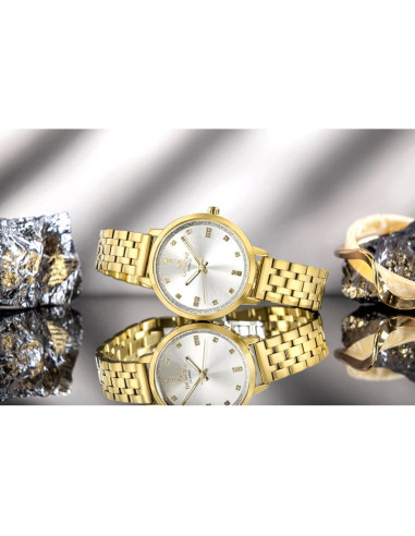 Zegarek damski giewont sapphire złoto srebrny gw7370-b2