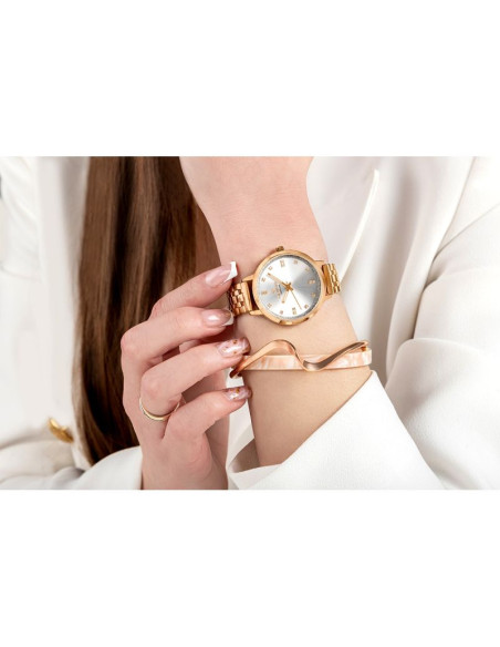 Zegarek damski giewont sapphire różowe złoto gw7370-b3