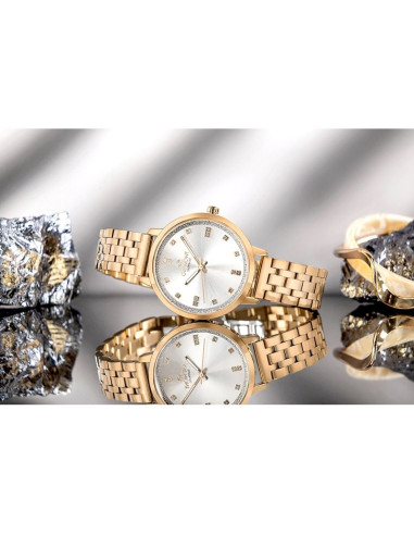 Zegarek damski giewont sapphire różowe złoto gw7370-b3