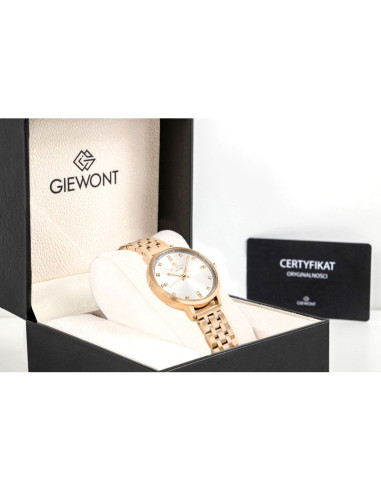 Zegarek damski giewont sapphire różowe złoto gw7370-b3
