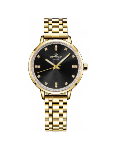Zegarek damski giewont sapphire złoto czarny gw7370-b4
