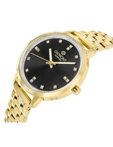 Zegarek damski giewont sapphire złoto czarny gw7370-b4