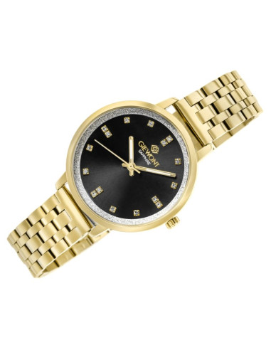 Zegarek damski giewont sapphire złoto czarny gw7370-b4