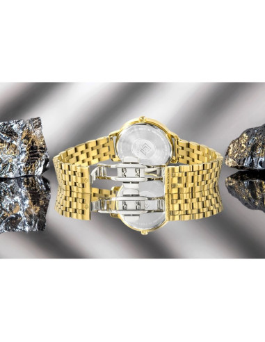 Zegarek damski giewont sapphire złoto czarny gw7370-b4