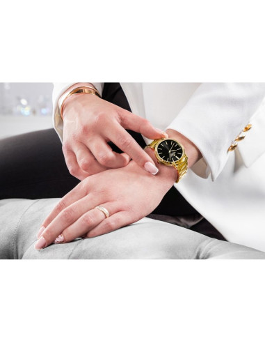 Zegarek damski giewont sapphire złoto czarny gw2360-b3